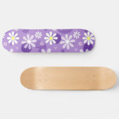 Retro Daisies Paarse Gingham Circles Persoonlijk Skateboard (Horizontaal)