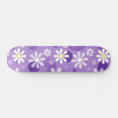 Retro Daisies Paarse Gingham Circles Persoonlijk Skateboard (Horizontaal)
