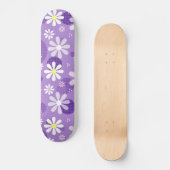 Retro Daisies Paarse Gingham Circles Persoonlijk Skateboard (Voorkant)