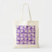 Retro Daisies Paarse Gingham Circles Tote Bag (Voorkant)