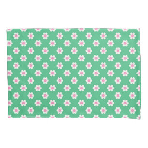 Retro Daisies Pink en Green Reversible Kussensloop