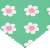 Retro Daisies Pink en Green Tafelkleed (Gekanteld)