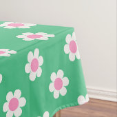 Retro Daisies Pink en Green Tafelkleed (Voorbeeld)
