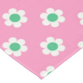 Retro Daisies Pink en Green Tafelkleed (Gekanteld)