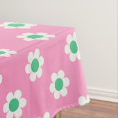 Retro Daisies Pink en Green Tafelkleed (Voorbeeld)