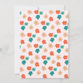 Retro Daisies Roze Meisjes Verjaardagsfeest Uitnod Kaart (Achterkant)