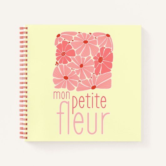 Retro Daisies Spring Flowers French Quote Notitieboek (Voorkant)