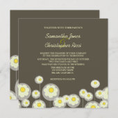 Retro Daisies Wedding Invitations/Duizelige kleur Kaart (Voorkant / Achterkant)