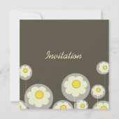 Retro Daisies Wedding Invitations/Duizelige kleur Kaart (Achterkant)