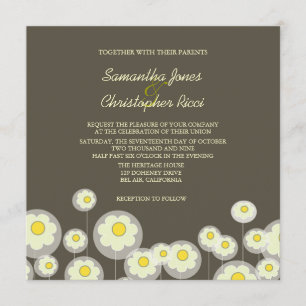 Retro Daisies Wedding Invitations/Duizelige kleur Kaart