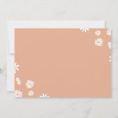 Retro Daisy 1e Verjaardag uitnodiging (Achterkant)