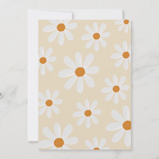 Retro Daisy 2de verjaardag Uitnodigingen (Achterkant)