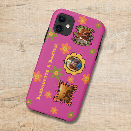 Retro Daisy 3 Foto Paard Pet Collage en Naam Case-Mate iPhone Case