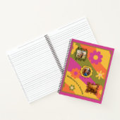 Retro Daisy 3 Foto Paard Pet Collage en Naam Notitieboek (Binnen)