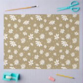 Retro Daisy 70s Groene Floral  ontkoppeling Tissuepapier (Craft)