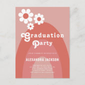Retro Daisy Arch Graduation Party Uitnodiging Briefkaart (Voorkant)