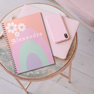 Retro Daisy Arch Pastel Naam Notitieboek