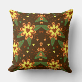 Retro Daisy Autumn Floral Heart Pattern Kussen