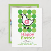 Retro Daisy Baby Chick Bird Cute Whimsical Pasen Feestdagenkaart (Voorkant / Achterkant)