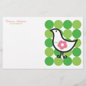 Retro Daisy Baby Chick Bird Whimsical Cute Stippen Briefpapier (Voorkant)