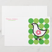 Retro Daisy Baby Chick Bird Whimsical Cute Stippen Briefpapier (Voorkant / Achterkant)