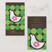 Retro Daisy Baby Chick Bird Whimsical Cute Stippen Visitekaartje (Voorkant / Achterkant)