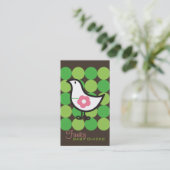 Retro Daisy Baby Chick Bird Whimsical Cute Stippen Visitekaartje (Staand voorkant)