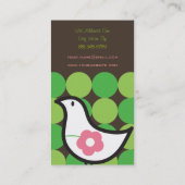 Retro Daisy Baby Chick Bird Whimsical Cute Stippen Visitekaartje (Achterkant)