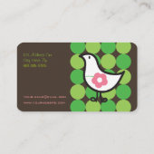 Retro Daisy Baby Chick Bird Whimsical Cute Stippen Visitekaartje (Achterkant)