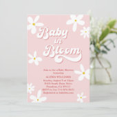 Retro Daisy Baby shower Baby in bloei Kaart (Staand voorkant)
