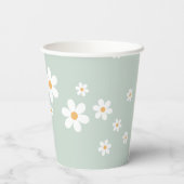 Retro Daisy Baby shower Paper Cups Papieren Bekers (Achterkant)