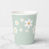Retro Daisy Baby shower Paper Cups Papieren Bekers (Links)