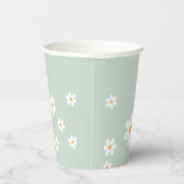 Retro Daisy Baby shower Paper Cups Papieren Bekers (Rechts)