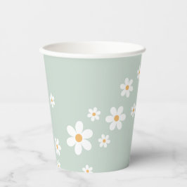 Retro Daisy Baby Shower Papieren Bekers