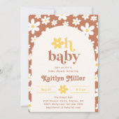 Retro Daisy Baby shower Uitnodiging | Retro-Baby (Voorkant)