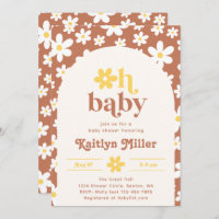Retro Daisy Baby shower Uitnodiging | Retro-Baby