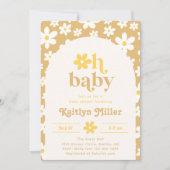Retro Daisy Baby shower Uitnodiging | Retro-Baby (Voorkant)
