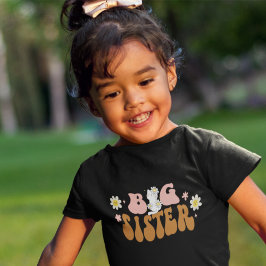 Retro Daisy Big Sister Kitten Kinder Shirts