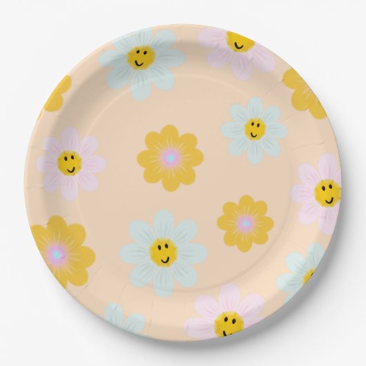 Retro Daisy Birthday Custom Paper Bord (Voorkant)