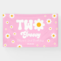 Retro Daisy Bloem Twee Groovy 2e Verjaardagsfeest