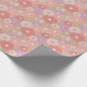 Retro-daisy-bloemen Cadeaupapier (Hoek)