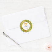 Retro Daisy Bloemen Geruite Verjaardag Dank u Ronde Sticker (Envelop)