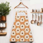 Retro Daisy Bloemen Naam Schort