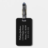 Retro Daisy bloemen op Black Custom Bagagelabel (Achterkant verticaal)