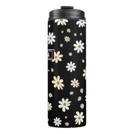 Retro Daisy Bloemen Patroon Boho gepersonaliseerd Thermosbeker