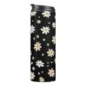 Retro Daisy Bloemen Patroon Boho gepersonaliseerd Thermosbeker (Geroteerd rechts)