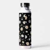 Retro Daisy Bloemen Patroon Boho gepersonaliseerd  Waterfles (Links)