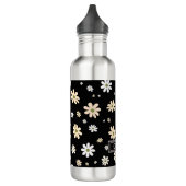 Retro Daisy Bloemen Patroon Boho gepersonaliseerd  Waterfles (Links)