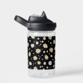 Retro Daisy Bloemen Patroon Boho gepersonaliseerd  Waterfles (Rechts)
