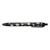 Retro Daisy Bloemen Patroon Gepersonaliseerd Zwarte Inkt Pen (Bodem)